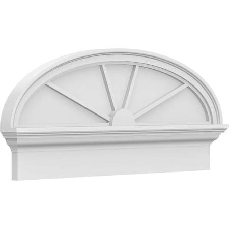 Ekena Millwork Elliptical 4 Spoke Architectural Grade PVC Combination Pediment, 34"W x 15-3/8"H x 2-3/4"P PEDPC034X155ELL04